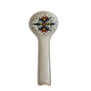 Ceramics Cuore Spoon Rest made in Italy 11 Inches Long White Dishwasher Safe